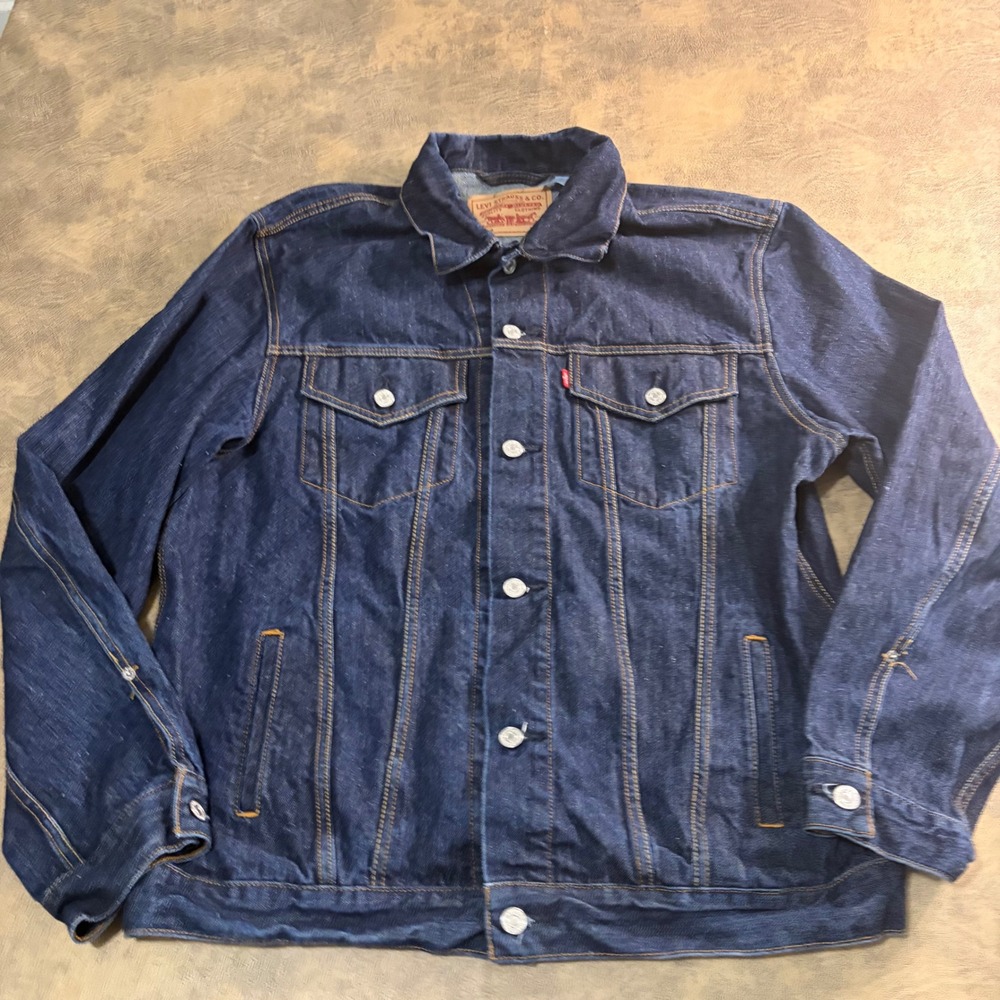 Levi's Denim Trucker Jacket Mens 2XL Blue 70589 Dark Wash Cotton Button Up